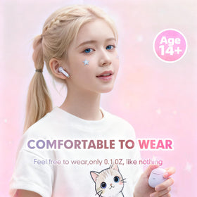 Xmenha pink true wireless earbuds with dual mics for clearer calls