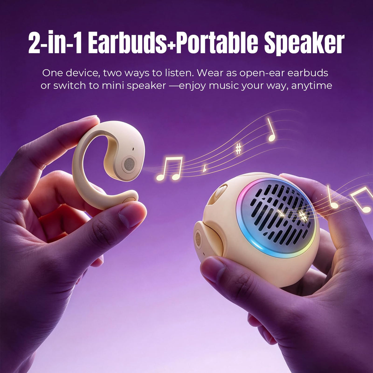 Xmenha Purple Kids 2in1 headphones and speaker for versatile listening on the go.