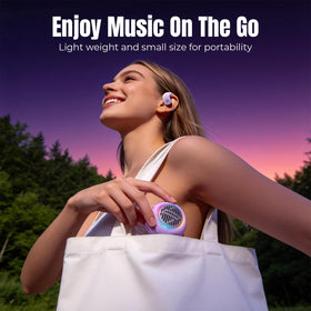 Xmenha Purple Kids open-ear design keeps you aware during activities.