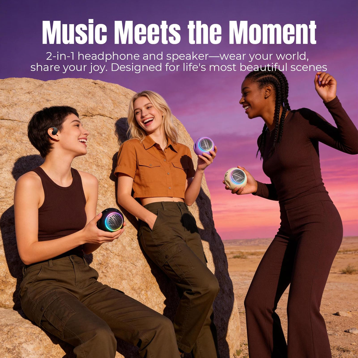 Xmenha Purple Kids portable Bluetooth speaker fits in a pocket.