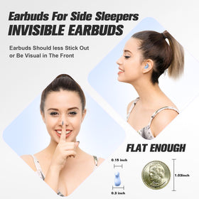 Xmenha invisible earbuds for side sleepers fit securely for restful nights