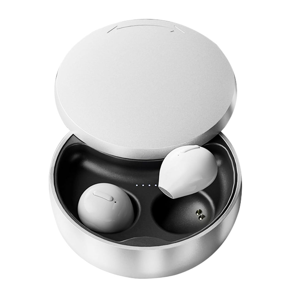 Xmenha smallest invisible earbuds with charging case for discreet listening
