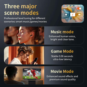Xmenha touch-control earbuds allow music, calls, and voice assistant access.
