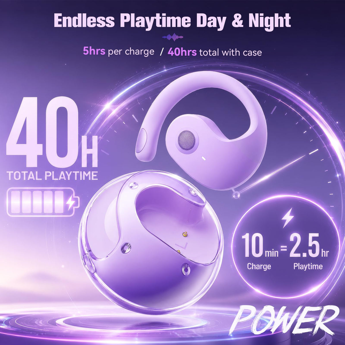 Xmenha earbuds with water splashes demonstrating sweatproof rain-ready protection