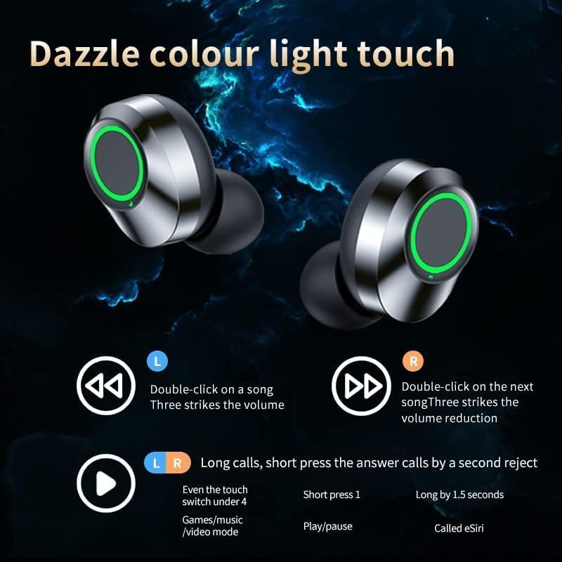 Xmenha earbuds with water droplets showing IPX5 sweat resistance for workouts