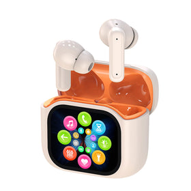Xmenha wireless touchscreen case with blue earbuds for easy control and status display