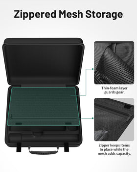 XMoving Starlink Mini mesh pocket stores small accessories securely.