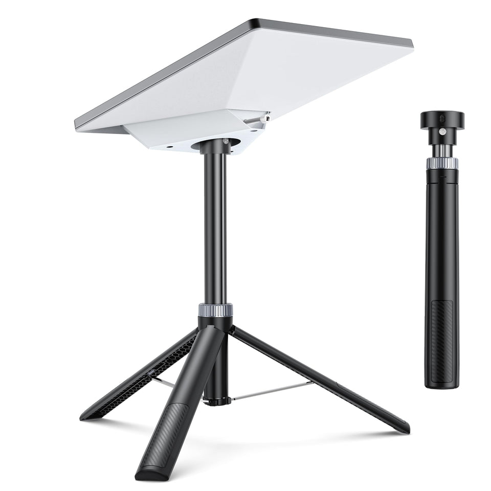 XMoving tripod front view showing stable mount and secure hold benefit