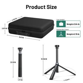 XMoving Starlink Mini tripod mount fully assembled for quick outdoor setup.