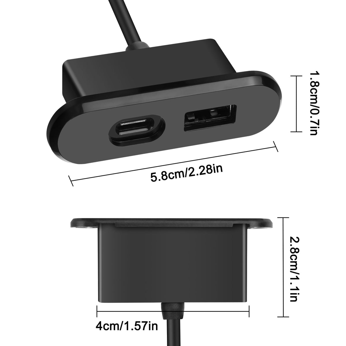 XMSJSIY close-up of USB-A and USB-C ports, clear connector access benefit