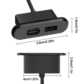 XMSJSIY close-up of USB-A and USB-C ports, clear connector access benefit