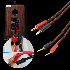 XMSJSIY gold‑plated banana and pin plug closeup for corrosion‑resistant contact