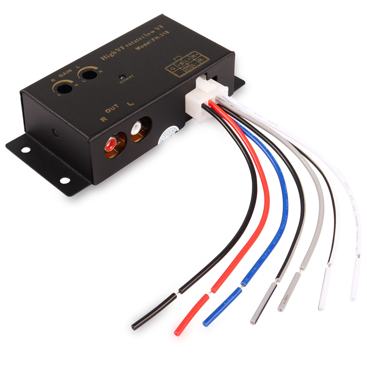 XMSJSIY converter front view showing RCA outputs and benefit clean signal