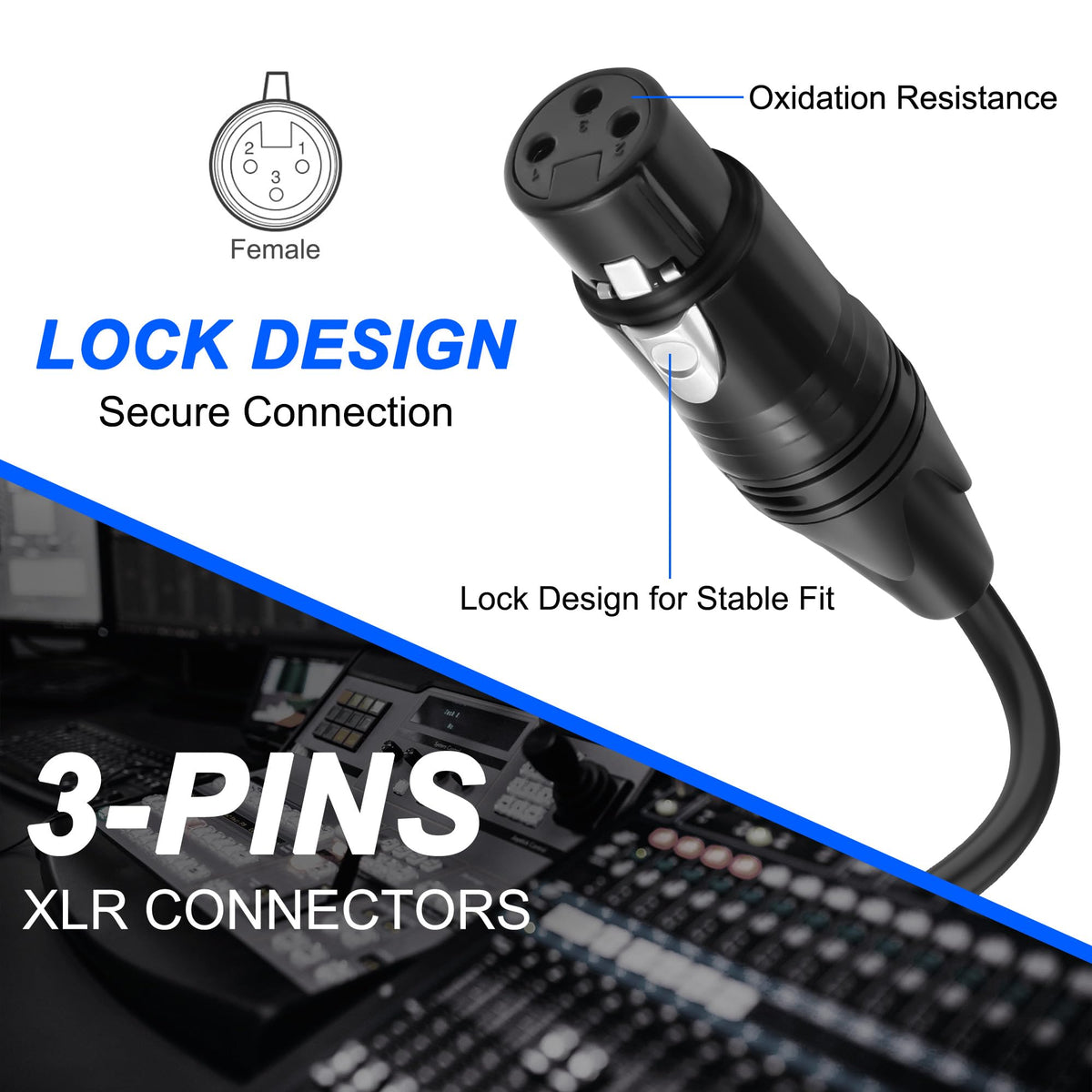 XMSJSIY cable connected inside an audio rack showing neat professional integration