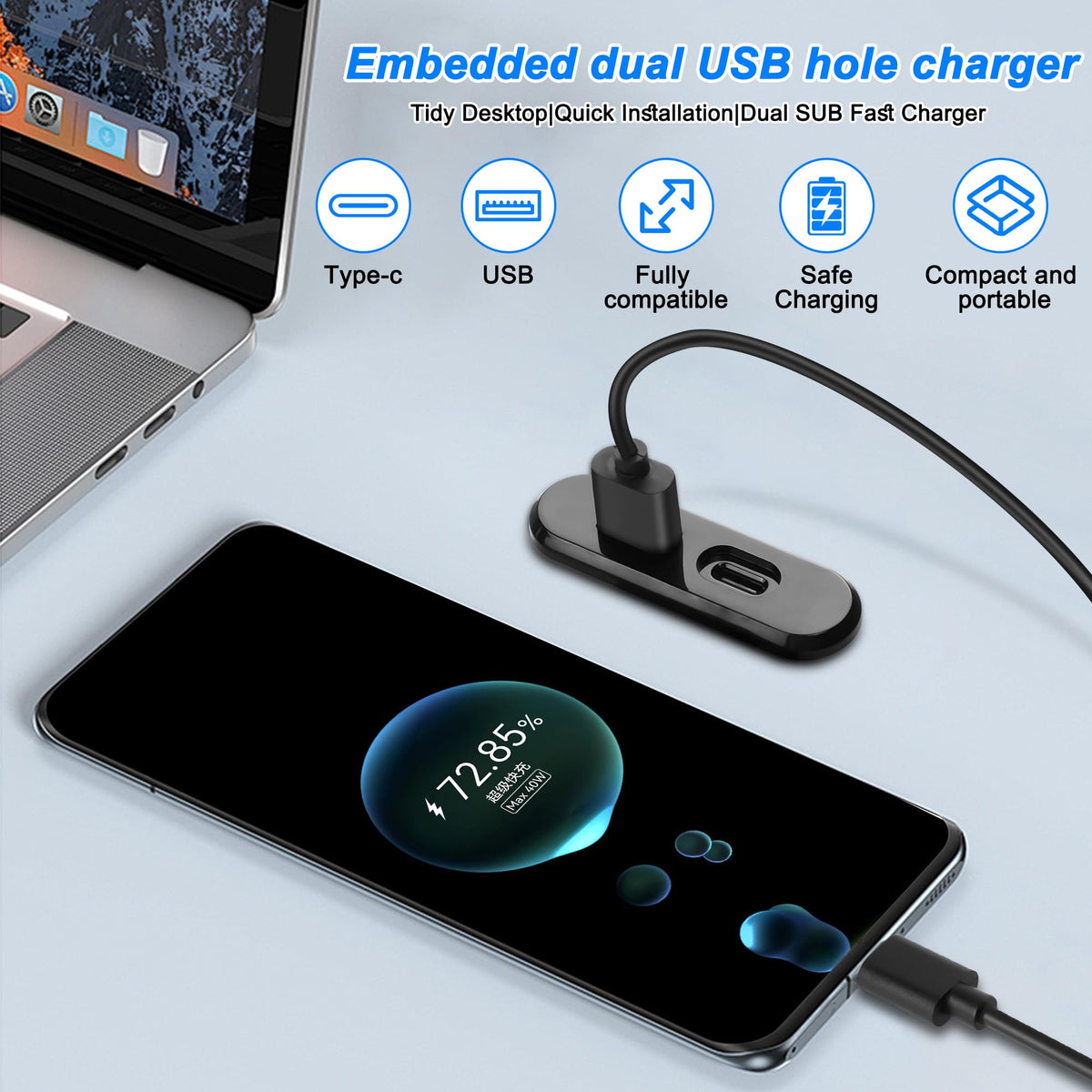 XMSJSIY in-use with phone charging on bedside table, keeps surfaces organized