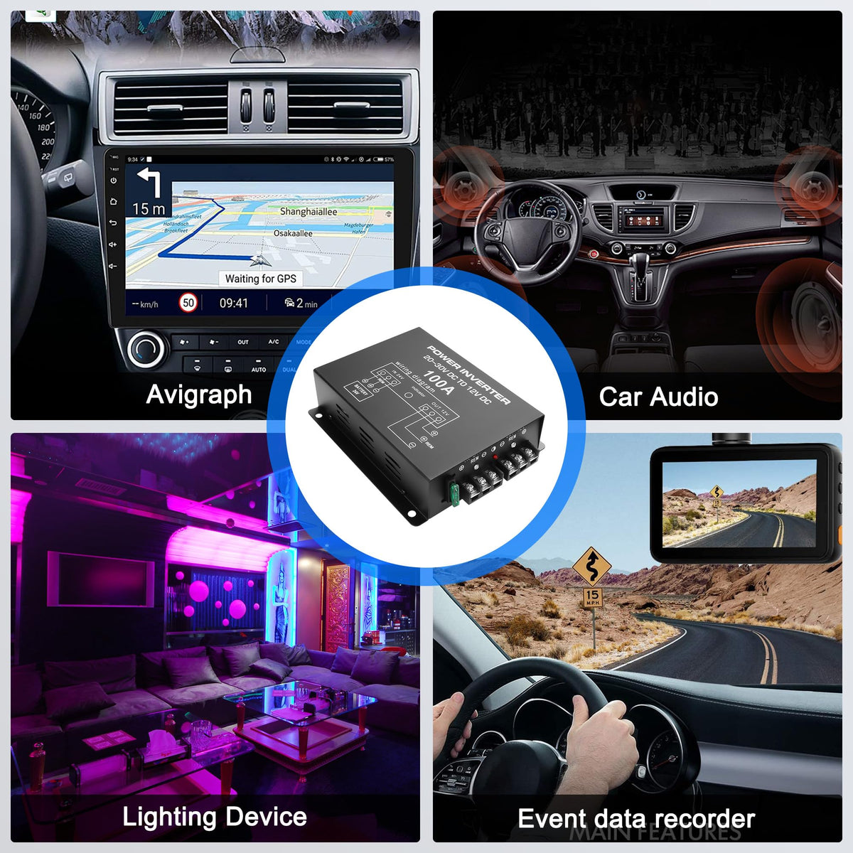 XMSJSIY output terminals and voltage display illustrating secure 12V power delivery