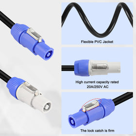 XMSJSIY cable in use powering a stage light for fast, secure setups