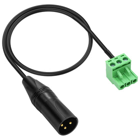 XMSJSIY front view of XLR to Phoenix adapter showing connectors and compact length providing quick connections
