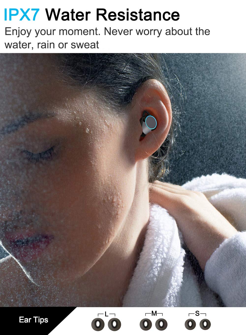 Xmythorig Ultimate earbuds worn during run demonstrating secure fit and sweat resistance