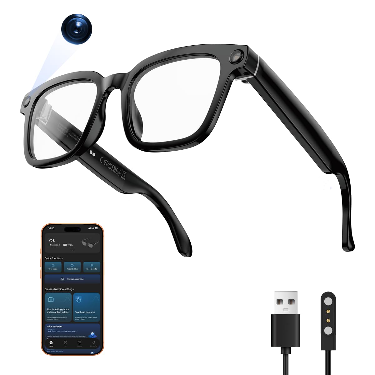 XO Simple Beauty AI glasses capture hands-free 1080p video for travel moments