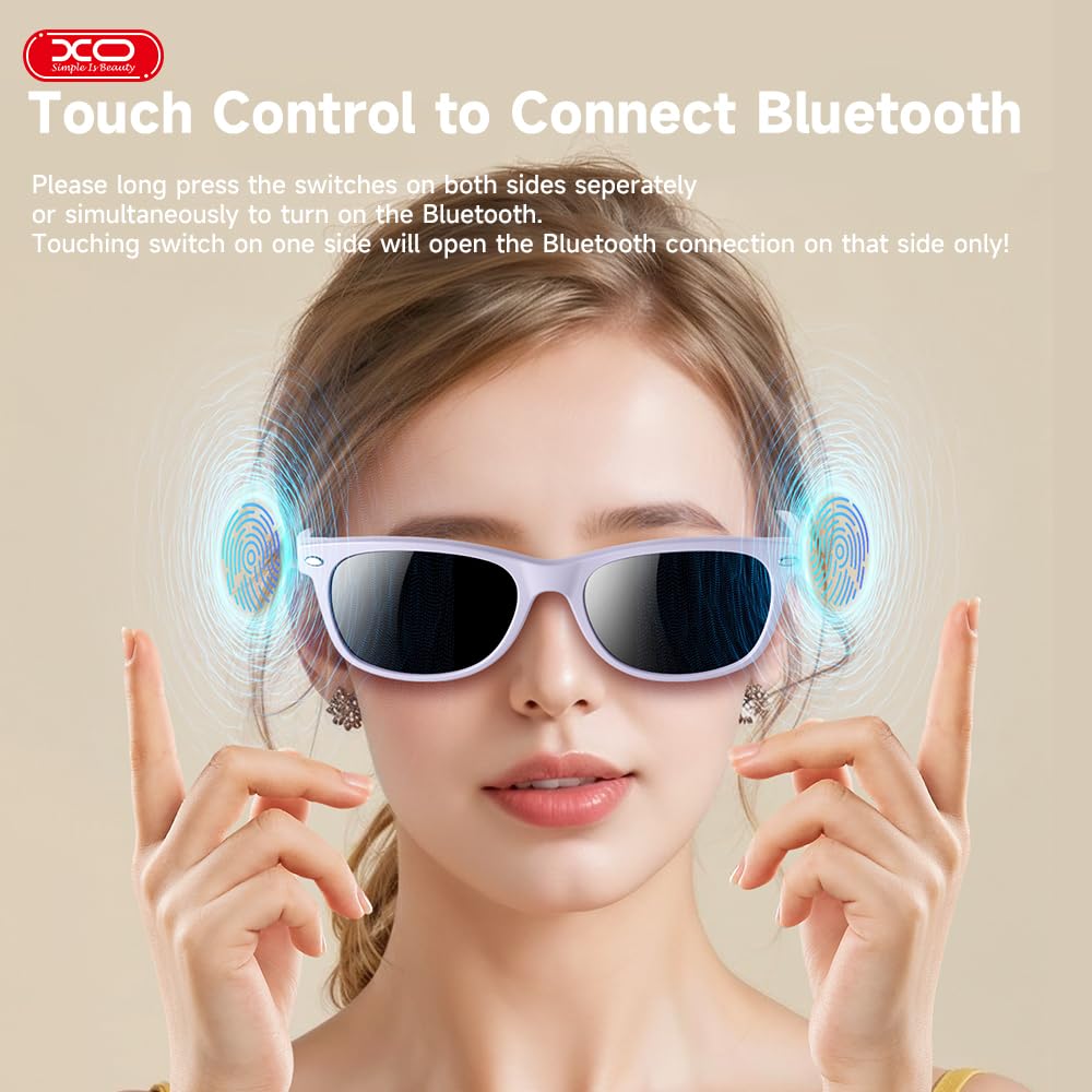 XO Smart Bluetooth glasses showing voice controls for quick actions on the move.