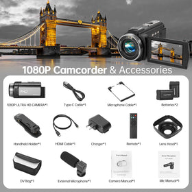 Xoieod camcorder HDMI output for easy playback on TV