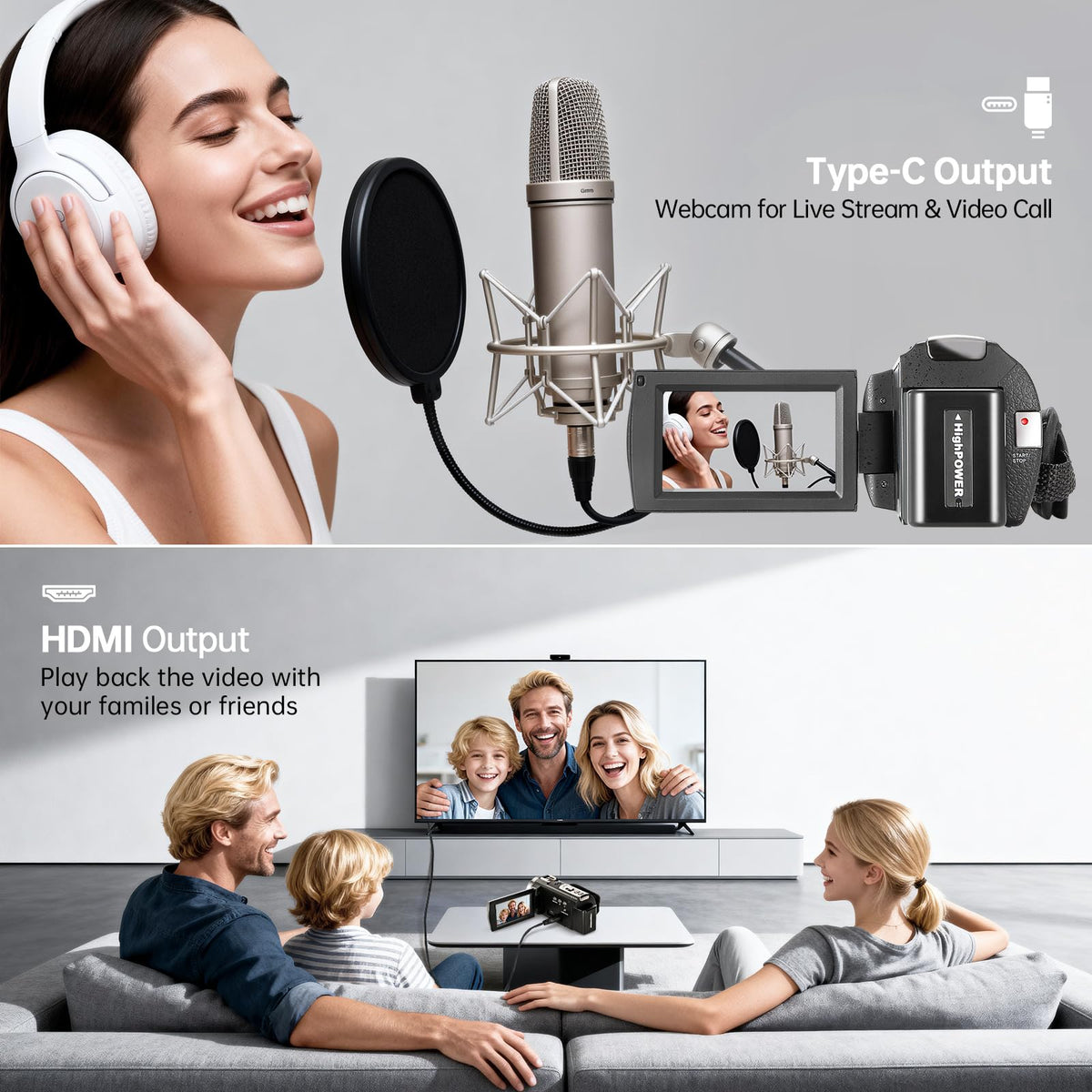 Xoieod camcorder external microphone improves audio quality during shoots