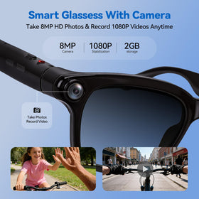 XOOMEER AI glasses show 8MP camera for crisp photos on the go