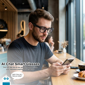 XOOMEER AI Glasses open-ear Bluetooth with a high-quality microphone.