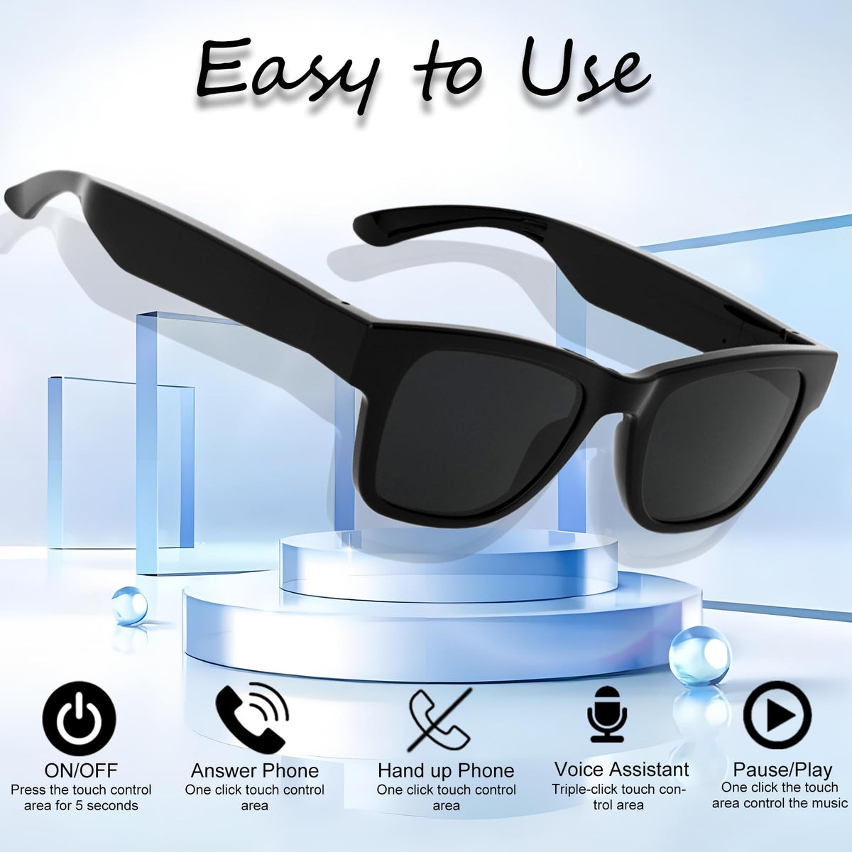 XOOMEER AI Glasses open-ear audio lets you listen to music while staying aware.
