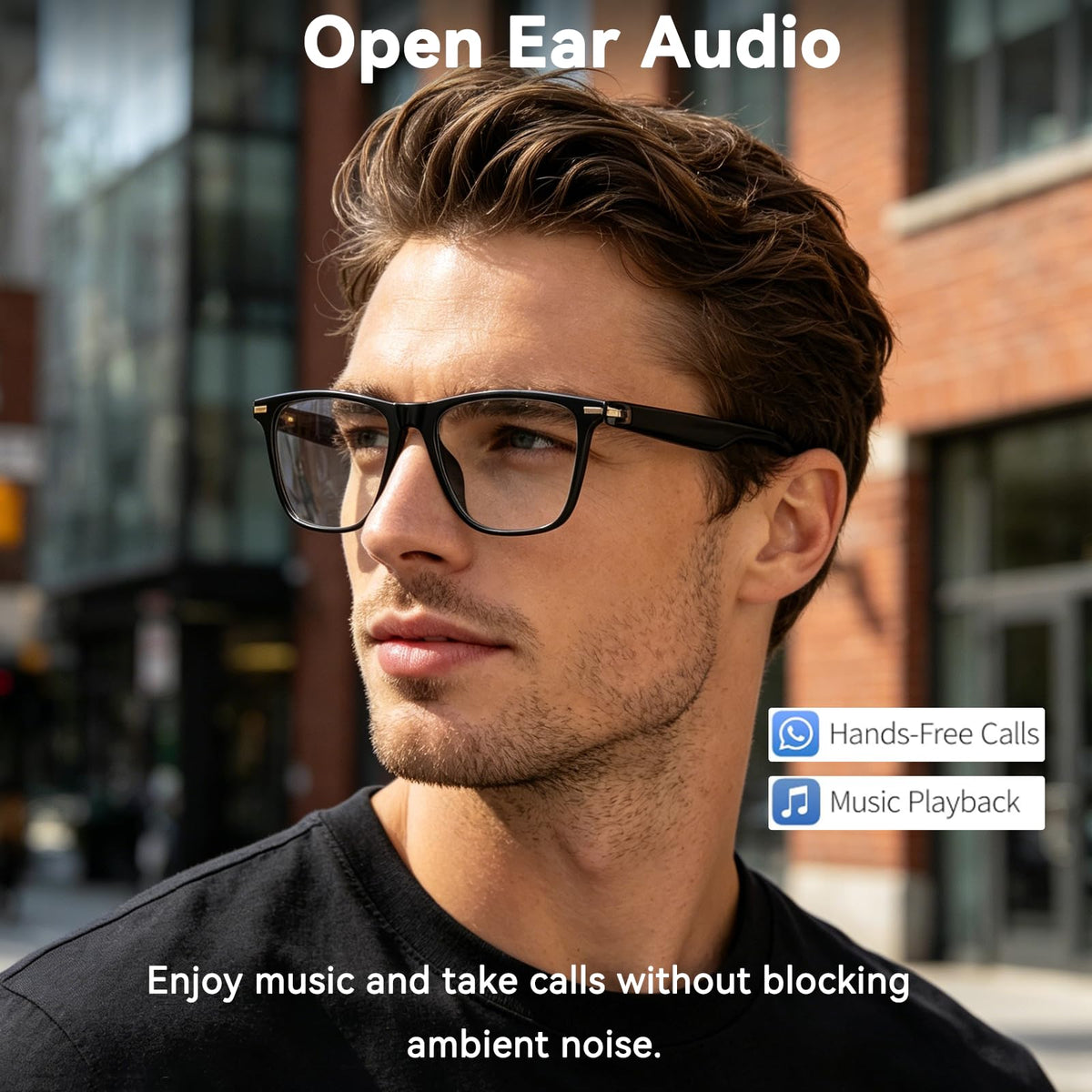 XOOMEER AI Smart Glasses hands-free calls supported by Bluetooth 5.4.