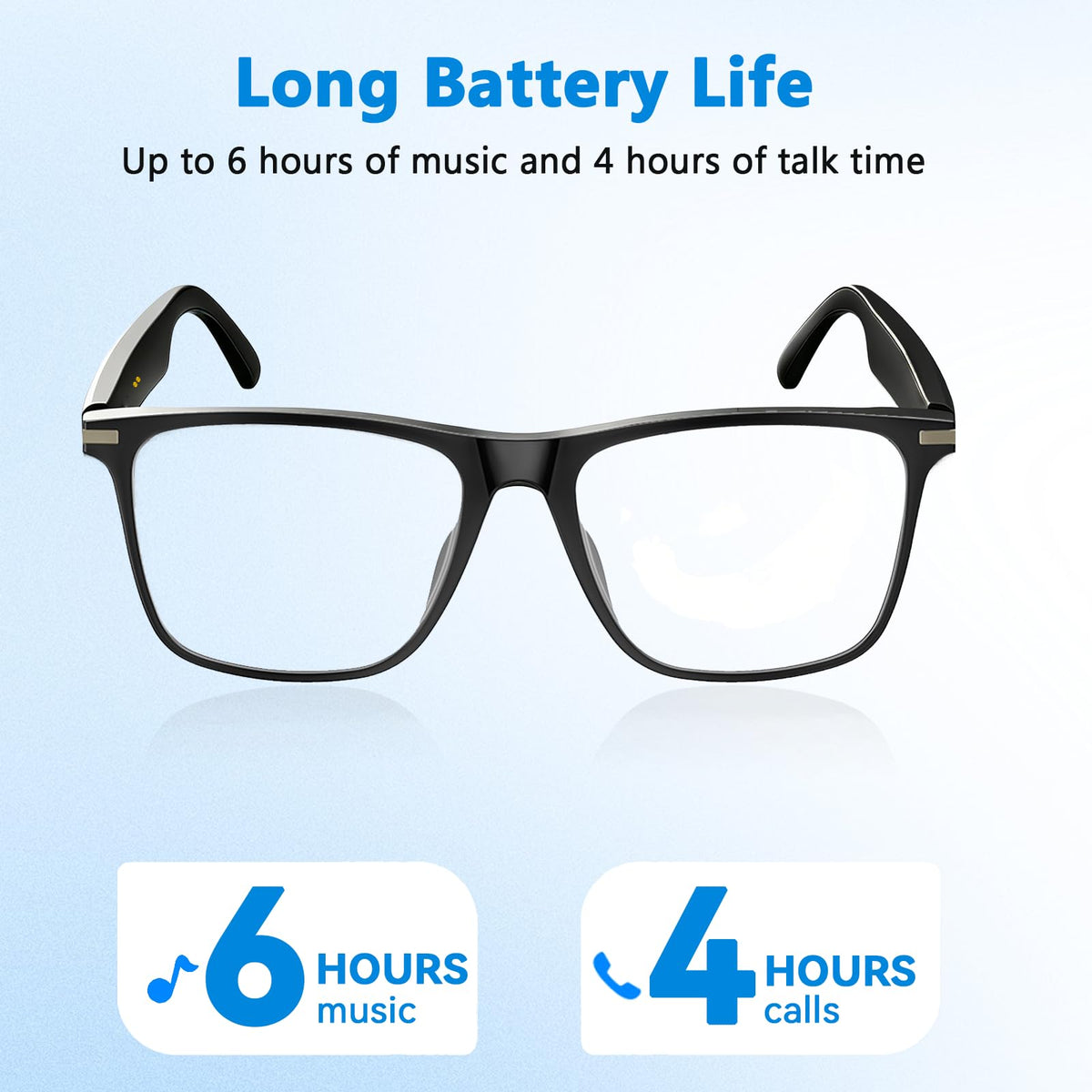 XOOMEER AI Smart Glasses offer long battery life for all-day use.
