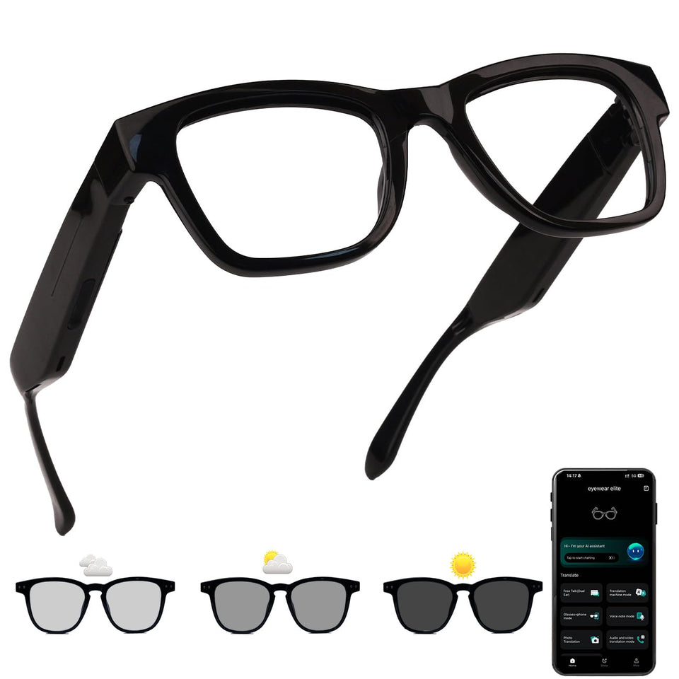 XOOMEER AI Smart Glasses with open-ear design for hands-free calls and music.