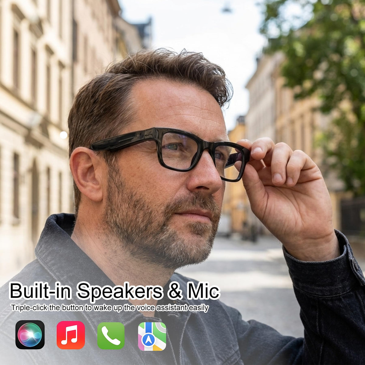 XOOMEER AI Smart Glasses have photochromic lenses that darken outdoors.