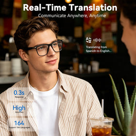XOOMEER AI Smart Glasses translate 164 languages in real time for smooth conversations.