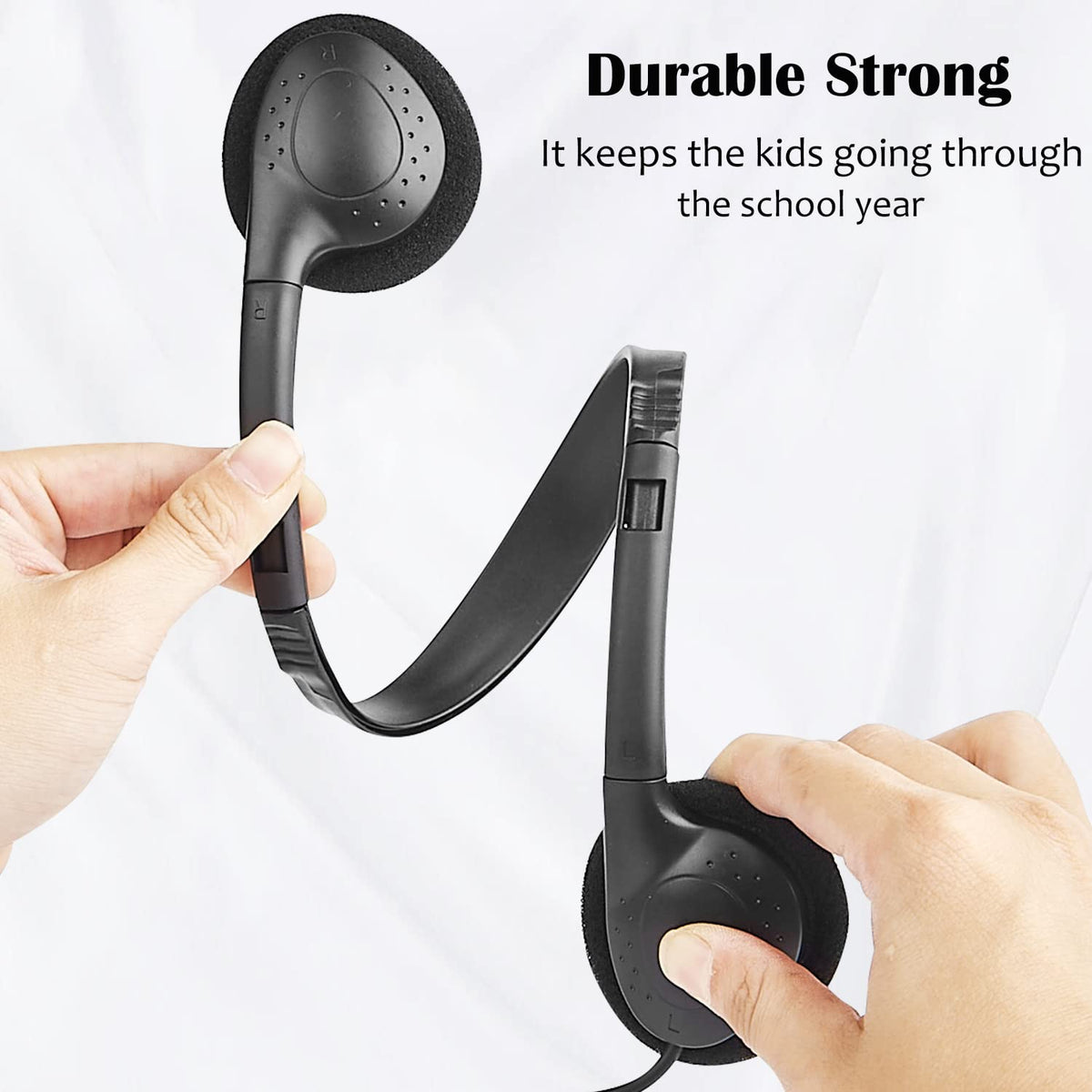 XOSDA bulk classroom headphones adjustable headband for kids and teachers
