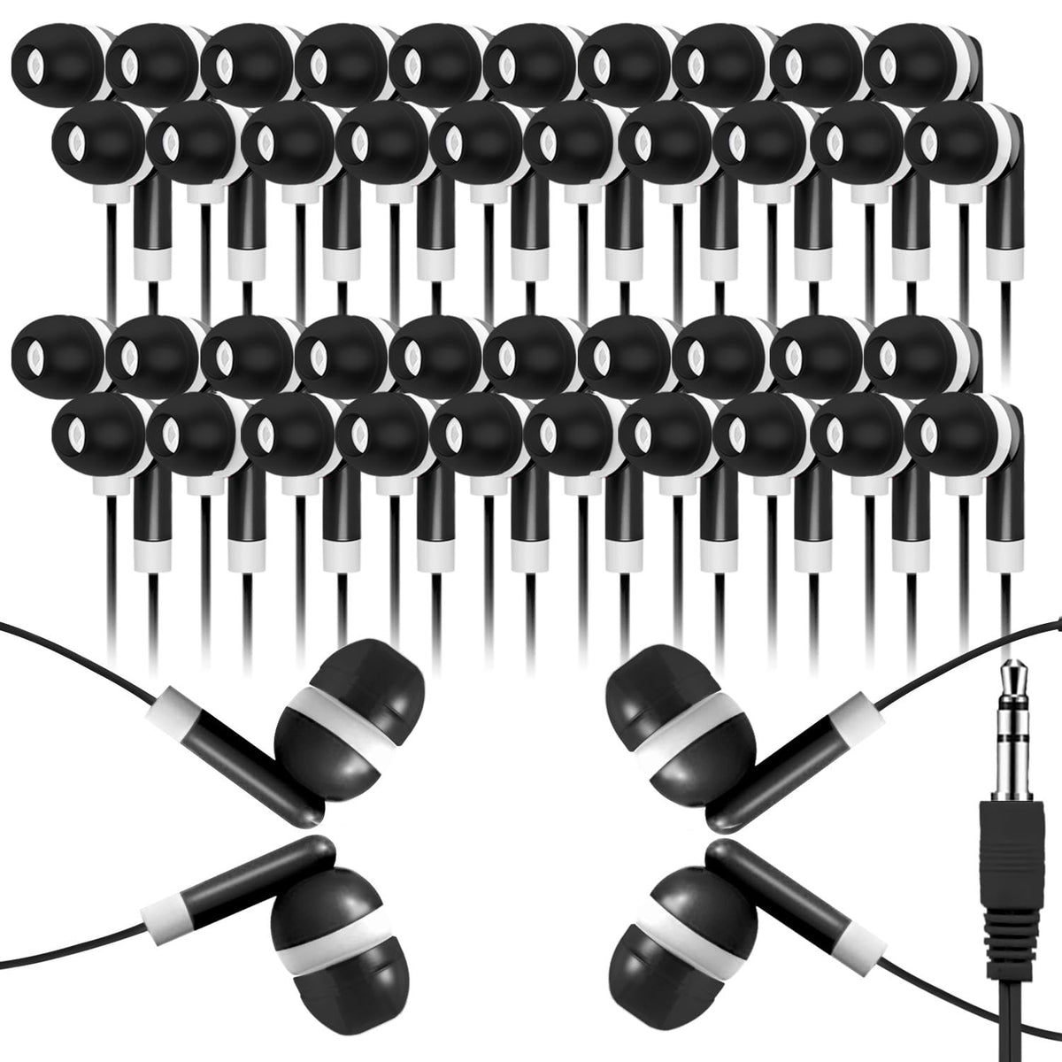 XOSDA bulk earbuds in classroom packaging for easy distribution