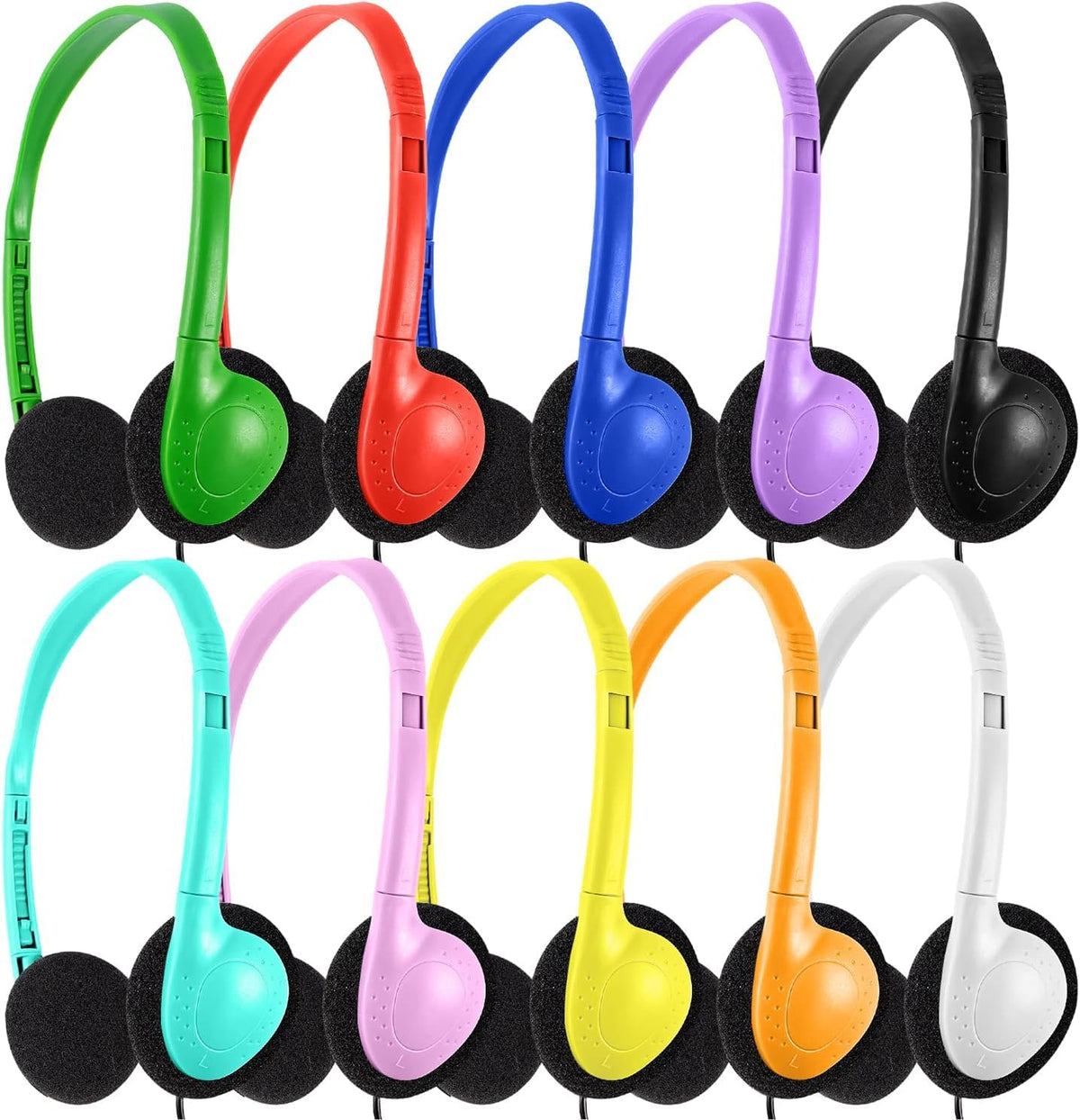 XOSDA classroom headphones multicolor bulk pack for students and schools.
