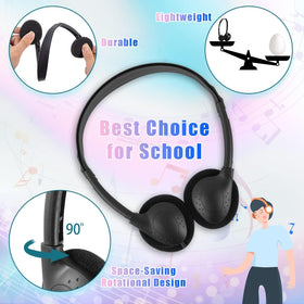 XOSDA classroom headphones retractable earband fits various head sizes.