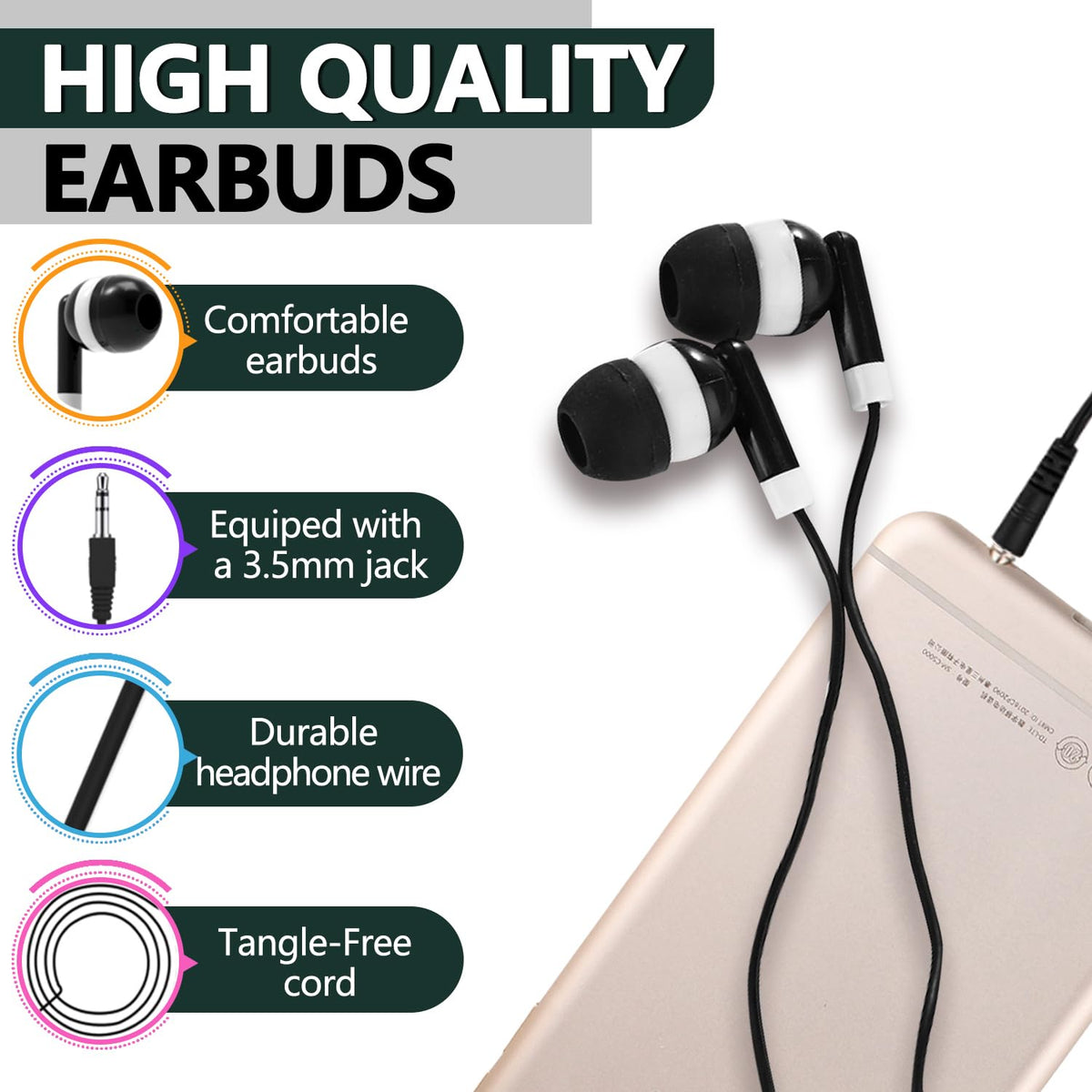 XOSDA earbuds compatible with desktops, laptops, tablets, and phones