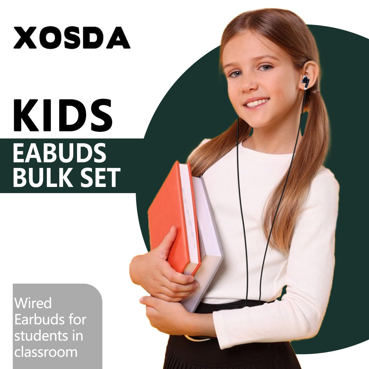 Durable XOSDA earbuds with reinforced wires and 3-5mm jack