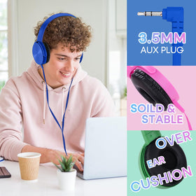 XOSDA headphones with soft ear pads for comfortable hours in class.