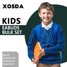 XOSDA kids earbuds with 3-5mm jack compatibility for devices.