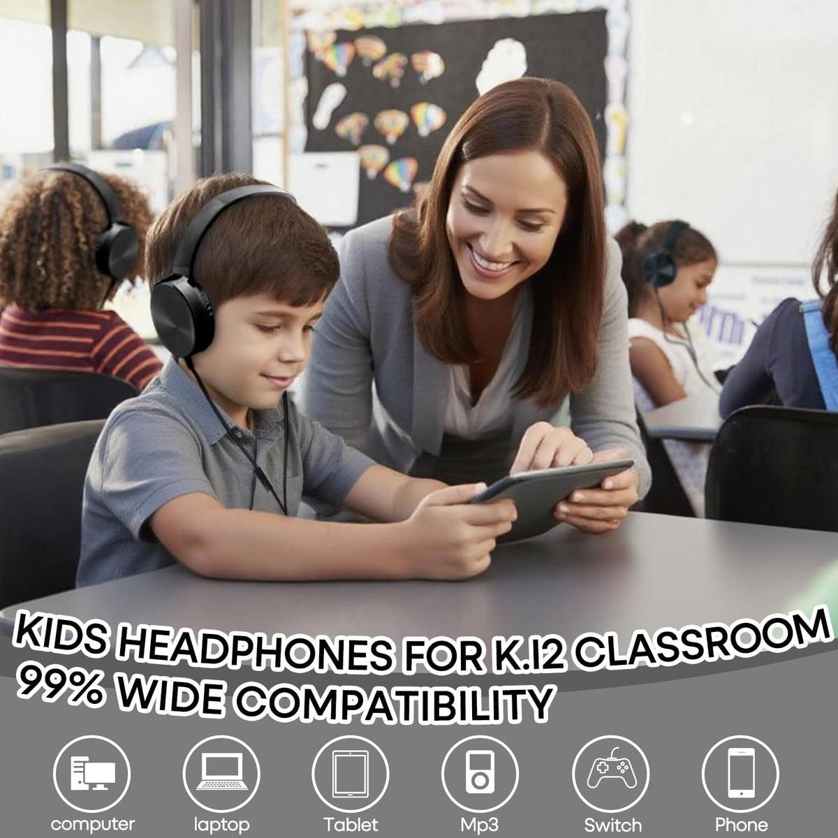 Tangle-free flat cord on LS450 for easy classroom storage