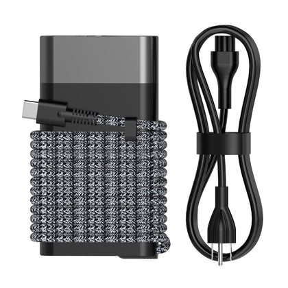 XOUBZ Slim 65W USB-C charger close-up, compact power for laptops on the go.