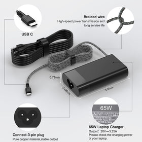 XOUBZ 65W USB-C compatible with Spectre X360 for versatile work setups.