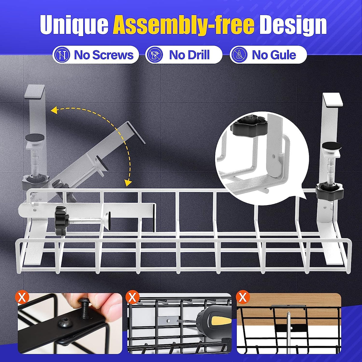 Xpatee clamp-mount with anti-scratch pad protecting desk surface