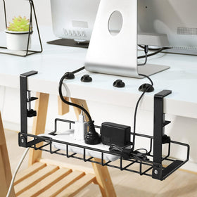 Xpatee dual trays in a home office reducing clutter and improving ergonomics