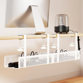 Xpatee front view of both white trays showing compact storage and organization benefit
