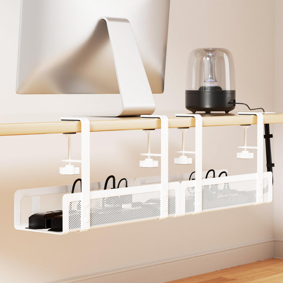 Xpatee front view of both white trays showing compact storage and organization benefit